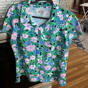 EUC Lilly Pulitzer Frida Scallop Polo Sz XXL
